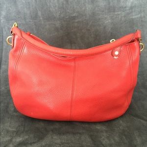J.Crew Italian Leather Hobo Medium -RED-